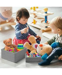 Sorbus Storage Baskets 4-Piece Set - Stackable Woven Basket Paper Rope Bin Boxes for Makeup, Office Supplies, Bedroom, Closet