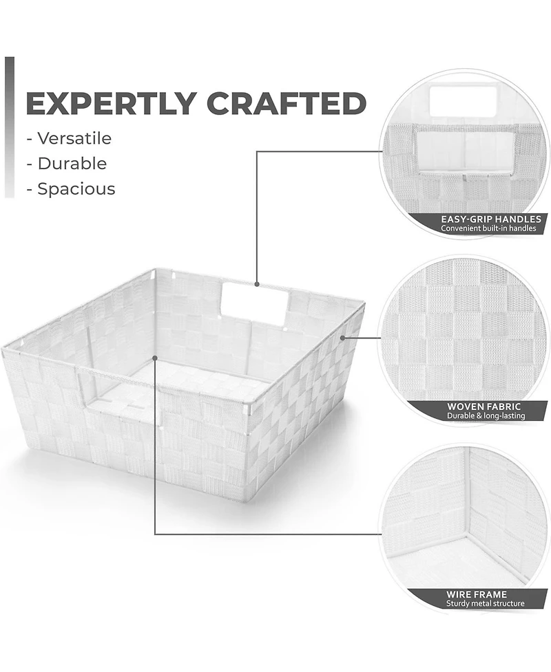 Sorbus 3-Pack Storage Basket Set - Mesh Hand-Woven, Stackable Baskets for Shelves, Closets, Bathroom and More