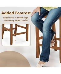 Gouun 2-Piece Bar Chair Set Counter Height Bar Stool with Backrest