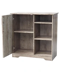 Kings Brand Furniture Verret Accent Storage Cabinet, Oak