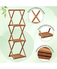 Gouun 4-Tier Folding Plant Rack and Free Standing Shoe Rack