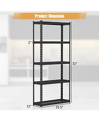 Gouun 5-Tier Metal Shelving Unit with Anti-slip Foot Pad Height Adjustable Shelves for Garage-s