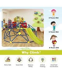 Gouun Kids Climbing Dome with Slide and Fabric Cushion for Garden Yard