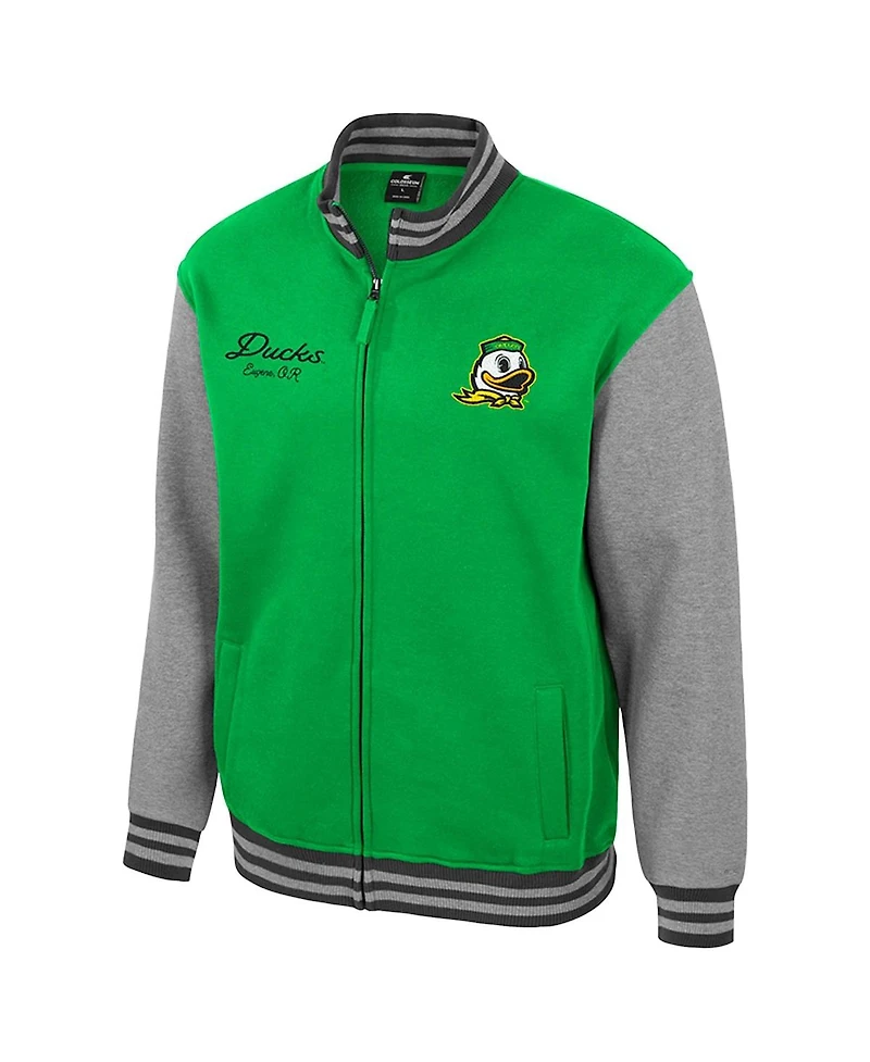Colosseum Men's Green Miami Hurricanes Ambi-Turner Full-Zip Varsity Jacket