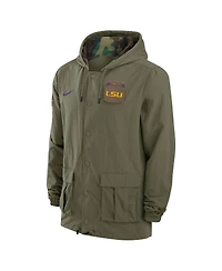 Nike Men's Olive Lsu Tigers 2024 Military Appreciation Full-Snap Hoodie Jacket