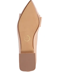 Journee Collection Women's Ophelia Bow Low Block Heel Dress Flats