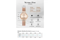 Woman Crystals Watch 32mm Dial Rose Gold Stainless Steel, Victoria Hyde