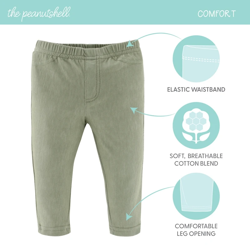 The Peanutshell Baby Boy & Girl Jeggings, 4-Pack, Neutral