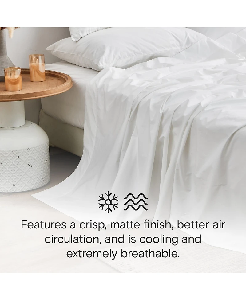 Doz by Sijo Doz 100% Gots Certified Organic Percale Cotton Sheet Set, Hotel Crisp Cool, Breathable