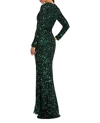 Mac Duggal Women's Embellished Long Sleeve Gown