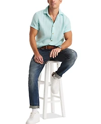 Nautica Men's Classic-Fit Solid Linen Short-Sleeve Shirt