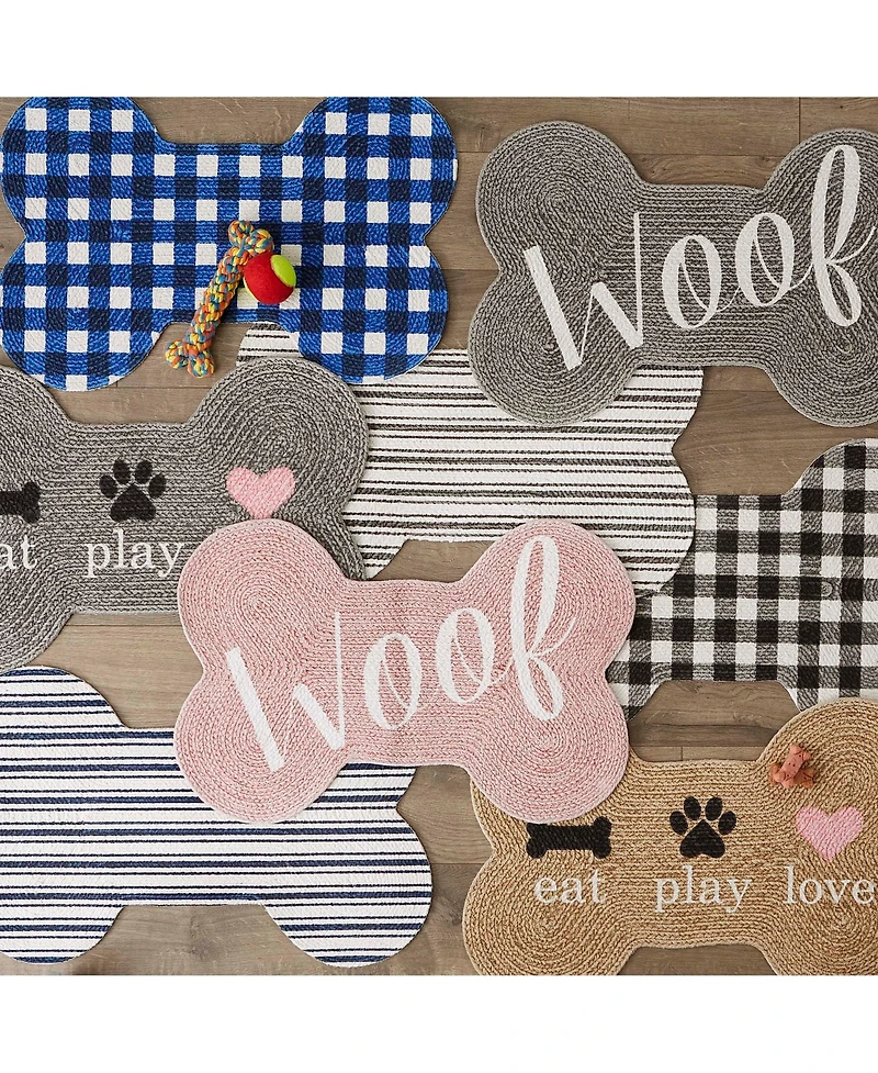 Bone Dry Pet Mat Bone Shape Eat Play Love