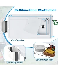 Gouun 2 in 1 Folding Fish Cleaning Table with Sink and Faucet for Patio Bbq
