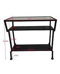 Kings Brand Furniture - Dosamantes Side End Table with Storage Shelves, Black