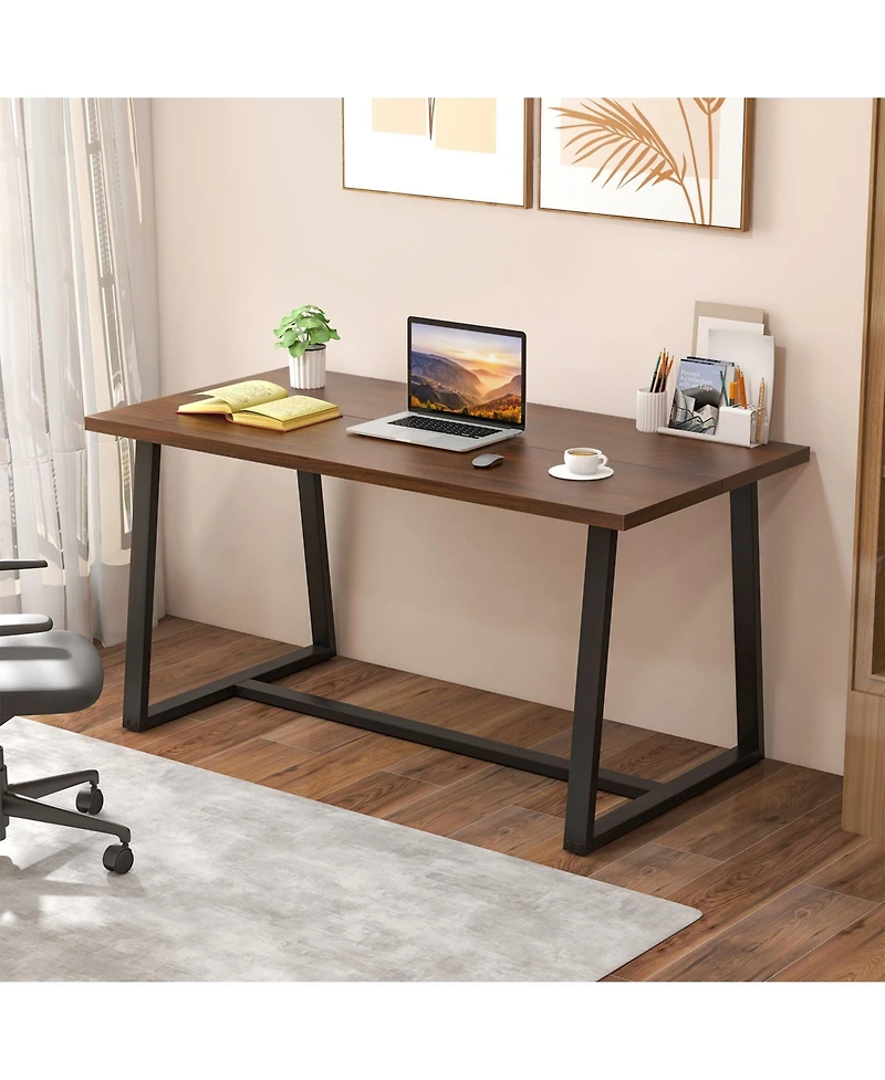 Gouun Large Dining Table with Heavy-duty Metal Frame and Anti-slip Foot Pads