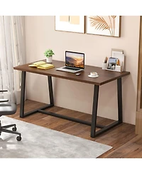 Gouun Large Dining Table with Heavy-duty Metal Frame and Anti-slip Foot Pads