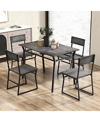 Gouun 5 Piece Dining Table Set with Storage Rack and Metal Frame