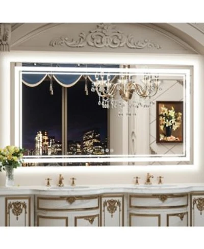 Keonjinn Led Bathroom Mirror With Frontlit Backlit Stepless 3 Colors Temperature Dimmable Light