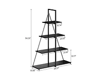 gaomon Shelf Ladder, 4-Shelf Ladder Bookcase, A-Shaped Ladder Shelf Display, Wooden Ladder Shelves Storage Organizer for Living Room, Home Office