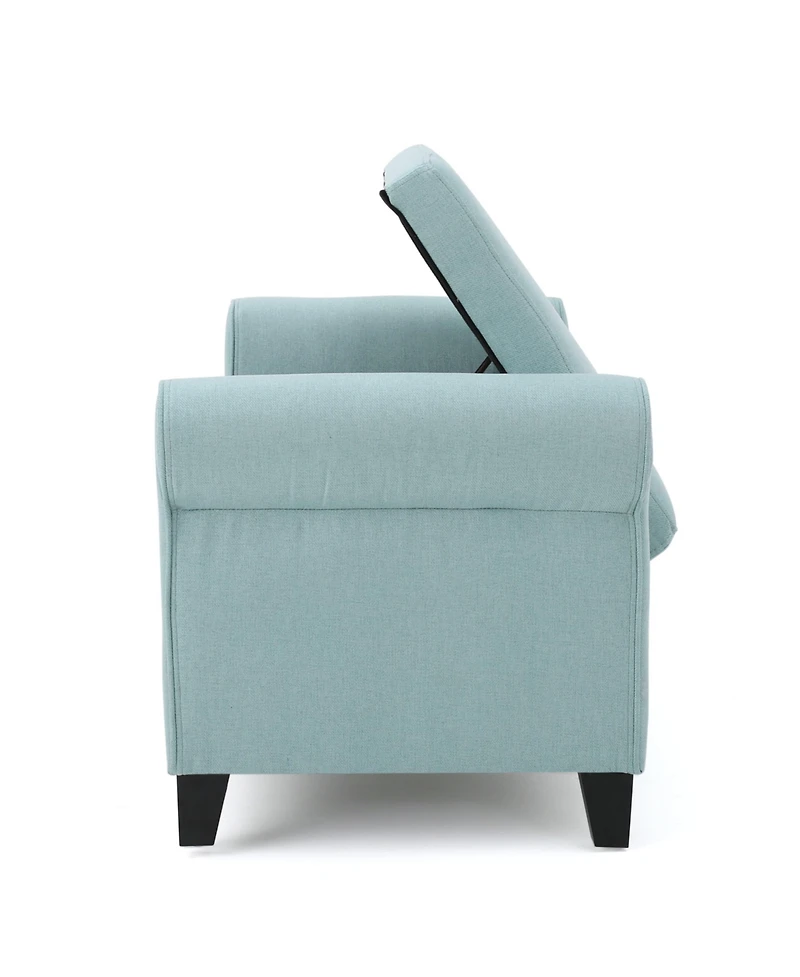 50" Upholstered Storage Ottoman Bench with Rolled Arms, Storage for Small Spaces-The Pop Home