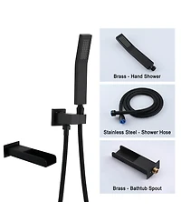 Mondawe 3-Function 10-In Ceiling Mounted Shower System With Waterfall Tub Filler