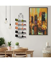 Sorbus 6-Bottle Wall Mounted Wine Rack - Vertical Display with Curved Cradles for Stylish Wine Storage