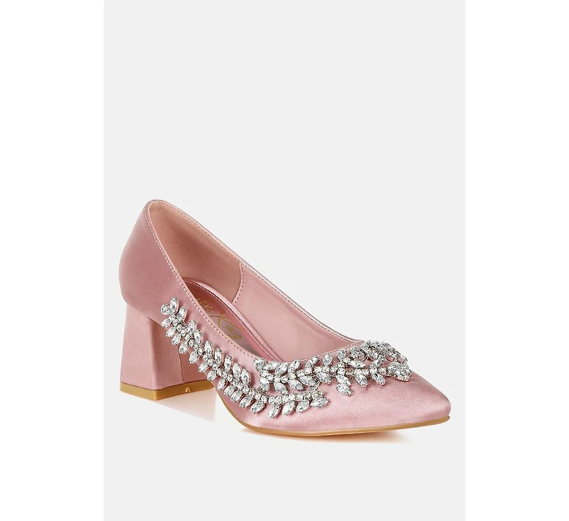 London Rag Abatina Satin Diamante Embellished Pumps