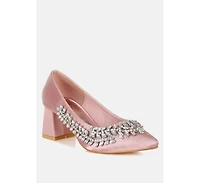 London Rag Abatina Satin Diamante Embellished Pumps