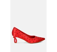 Madhara Heart-Shaped Rhinestones Pumps