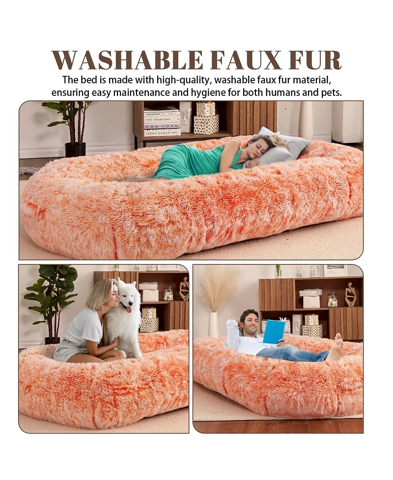 gaomon Human Sized Dog Bed for Adult People,71"x43.3"x10" Large Dog Bed