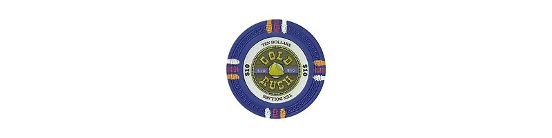 Slickblue Gold Rush Poker Chips 25-Pack - Clay Composite, High-Quality Set