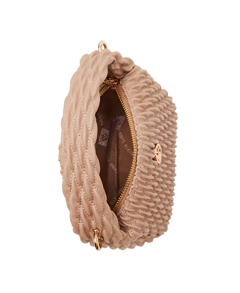 Anne Klein Rounded Ruched Small Crossbody Bag