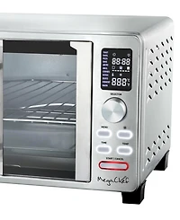 MegaChef 25 Quart Digital Electric French Door Multi-Function Counter Top Oven with Rotisserie Set