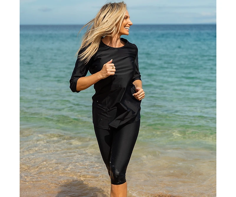 Calypsa Women's Capri Swim Leggings