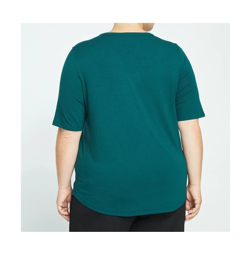 Universal Standard Women's Lily Liquid Jersey V-Neck Stovepipe Tee