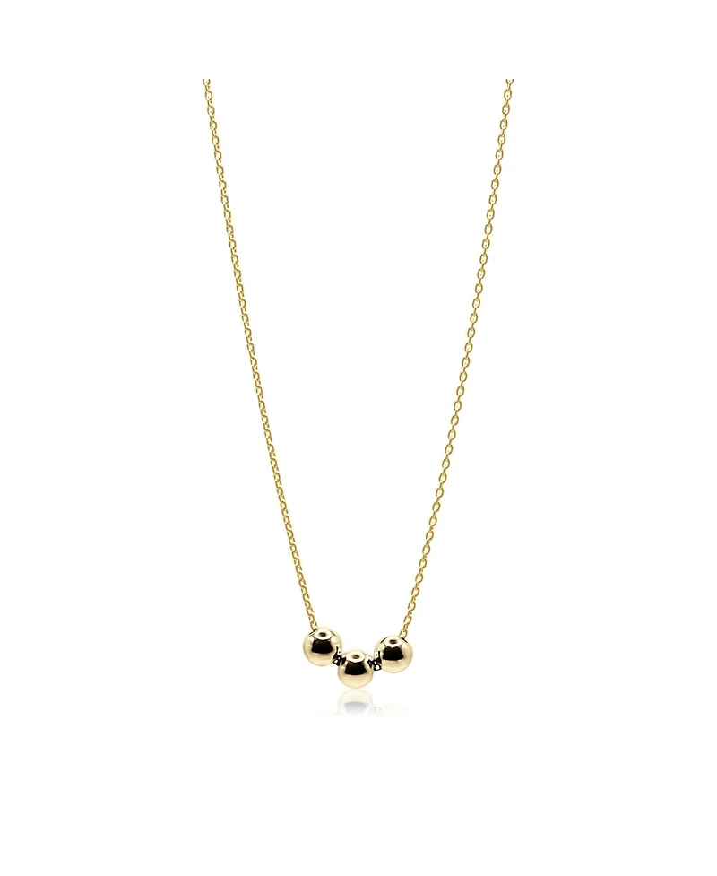 Non-Tarnishing Gold Filled Dainty Chain with Three 6mm Gold Filled Beads Necklace