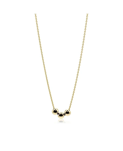 Non-Tarnishing Gold Filled Dainty Chain with Three 6mm Gold Filled Beads Necklace