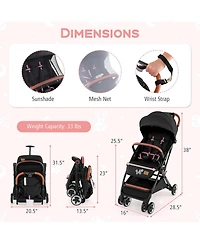 Costway Lightweight Stroller Aluminium Frame with Net for Travel 15 lbs