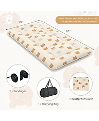 Gouun Foldable Futon Mattress with Washable Cover and Carry Bag for Camping-Twin Size