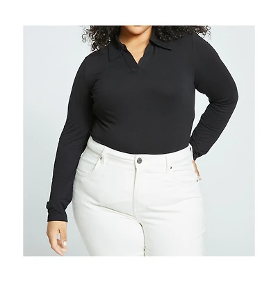 Universal Standard Women's Aalto Liquid Jersey Polo Top