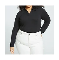 Universal Standard Women's Aalto Liquid Jersey Polo Top