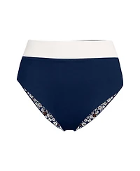 Lands' End Women's Reversible Ultra High Leg Waisted Bikini Swim Bottoms