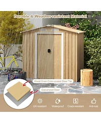 Gouun 6 x 4 Feet Galvanized Steel Storage Shed with Lockable Sliding Doors