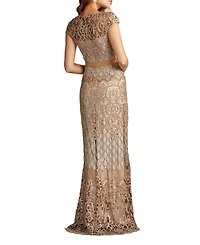 Tadashi Shoji Miranda Sequin Embroidered Gown