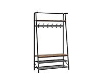 gaomon Coat Rack Shoe Bench, 4-in-1 Hall Trees Entryway Bench with Coat Rack and Shoe Rack