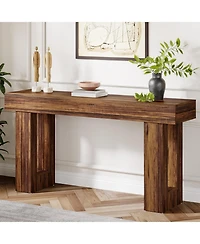 Tribesigns Long Console Table, 63 inches Wooden Rectangular Sofa Table for Behind the Couch, Farmhouse Entryway Table for Hallway, Living Room, and En