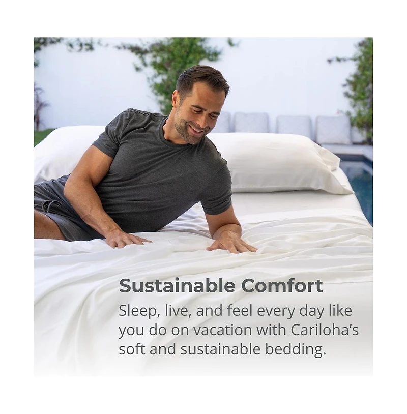 Cariloha Resort 2-Piece Sateen Pillowcase Set | Harbor Gray Standard Viscose Material Breathable and Cooling Pillowcases for Hot Sleepers