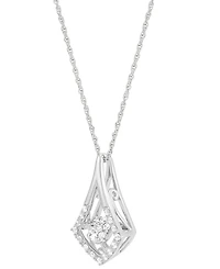 Forever Grown Diamonds Lab Grown Diamond Dancing Framed Cluster Pendant Necklace (1/5 ct. t.w.) in Sterling Silver, 16" + 2" extender