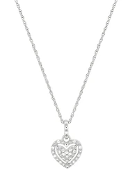 2-Pc. Set Diamond Heart Pendant Necklace & Matching Stud Earrings (1/4 ct. t.w.) in Sterling Silver