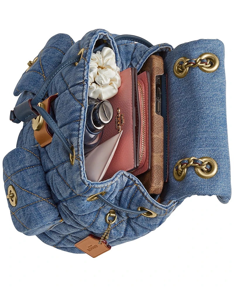 Coach Tabby Small Quilted Denim Backpack